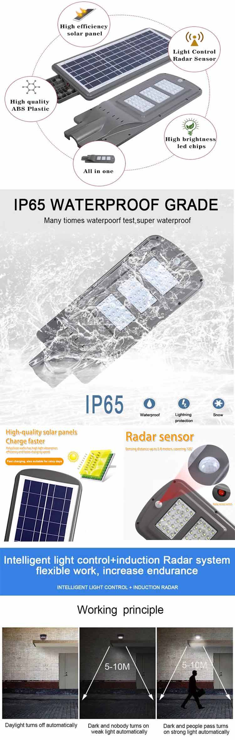 60w solar street light all in one 