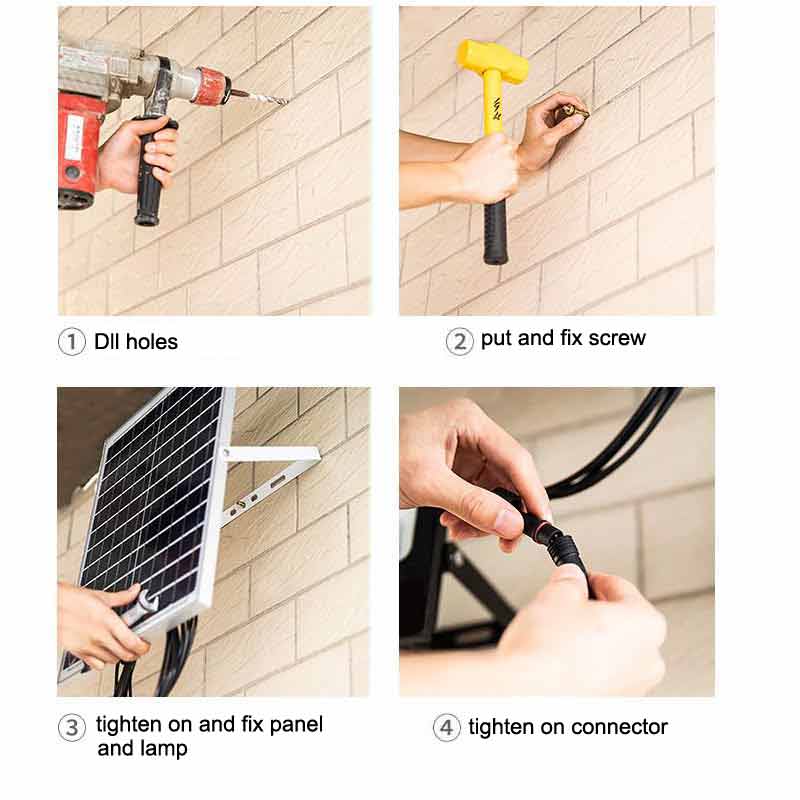 solar floodlights install