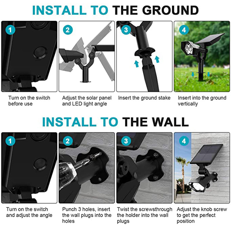 Solar led garden lights install