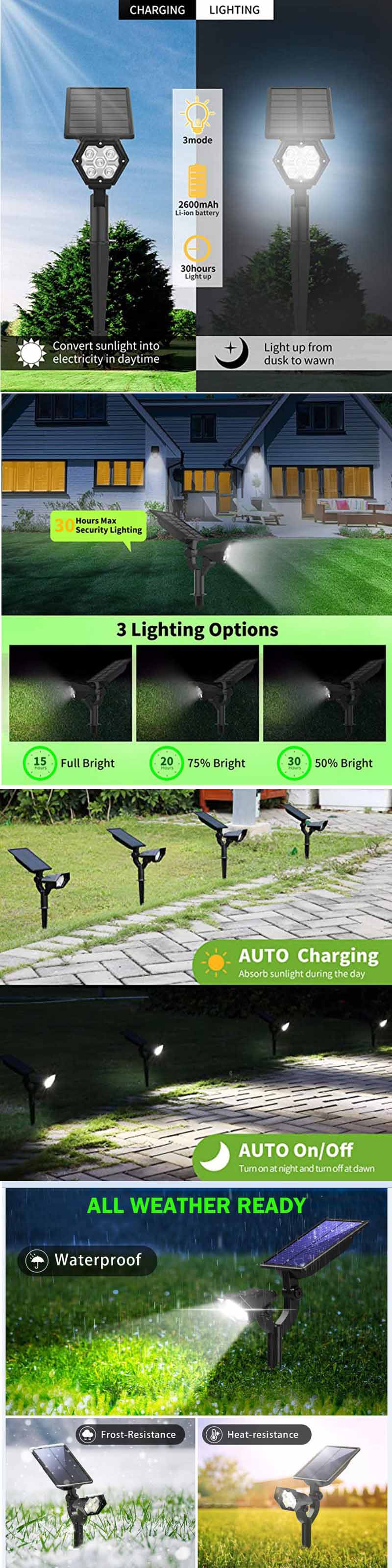 Solar led garden lights detail