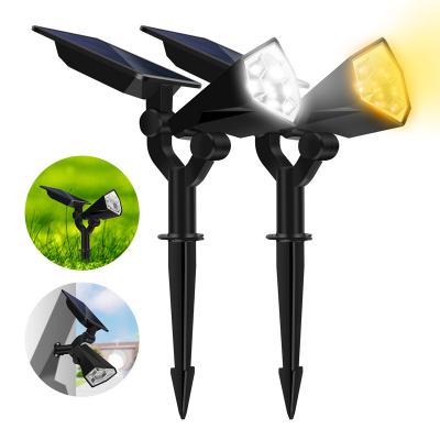 2 light colors led solar garden light